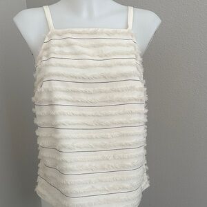 Anthropologie Cream Textured Top